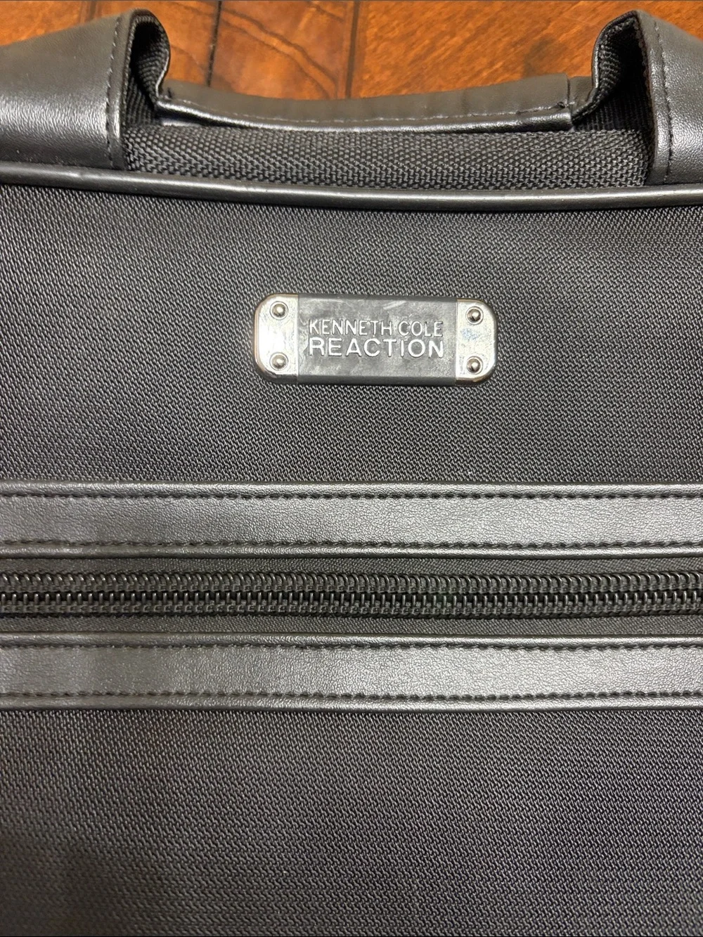 Kenneth Cole Reaction Black Laptop Briefcase with Front Zip
